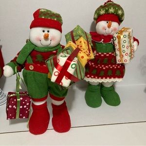 Santa and Mrs. Santa plush with Presents